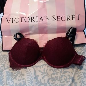 Victoria's Secret lace burgundy bra size 34B